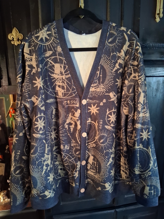 Nerdywave Other - Nerdywave Worship The Sun Black And Gold Button-Up Cardigan